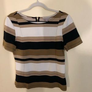 Black and white gold striped blouse